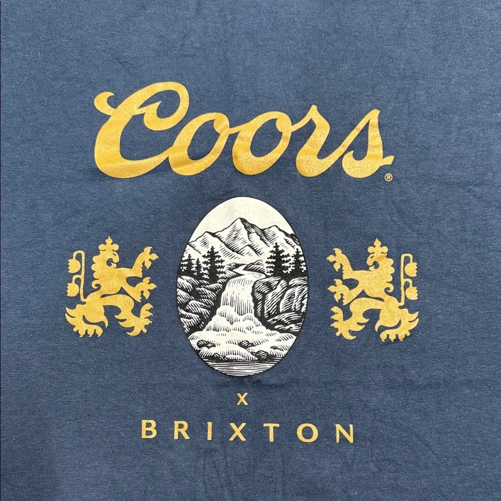 Brixton Coors Graphic Tee in Navy and Gold - Picture 2 of 4